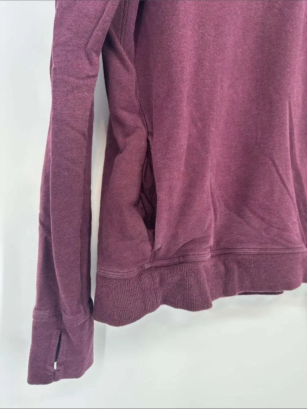 Lululemon Stress Less Hoodie - Size 6, Heather Bordeaux
